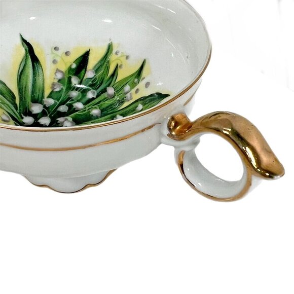 NORCREST VINTAGE TEA CUP SAUCER FINE CHINA LILY #5/986 GOLD TRIM JAPAN HANDPAINT - Picture 4 of 8